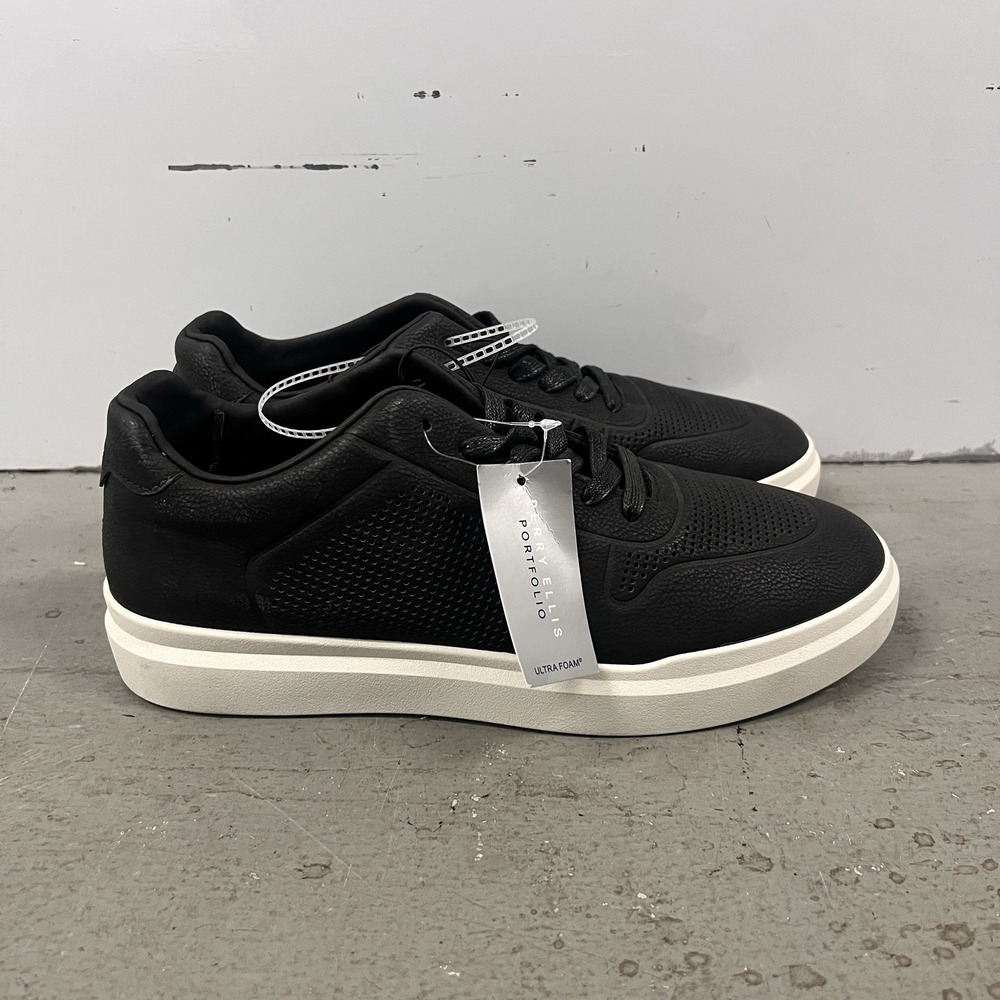 Perry Ellis Black/White Portfolio Court Sport‎ II Ultra Foam Shoes Mens Sz 8.5